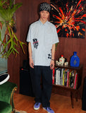 DISORDER STRIPE ZIP UP S/S SHIRT