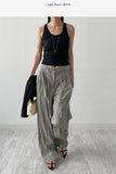 Yvon Nylon Strap Wide Slacks