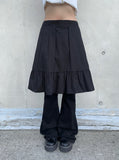 Adam Pintuck Midi Cotton Flare Skirt
