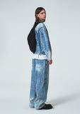 SNAP BIKER DENIM PANTS