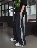 Route Track Color Matching Wide Pants
