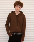 eyelet waffle hoodie