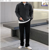 Enti brushed semi-wide slacks