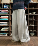 Rukini Banding String Side Pin Tuck Brushed Jogger Pants