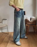 Godin Washed Back Pocket Wide Denim
