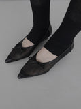 1209 Mesh Stiletto Flat Shoes (3 cm)