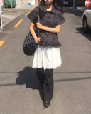 Dupont Frill Short Sleeve Blouse