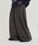 [BAONHAUS] Benben brushed herringbone balloon pin tuck banding pants