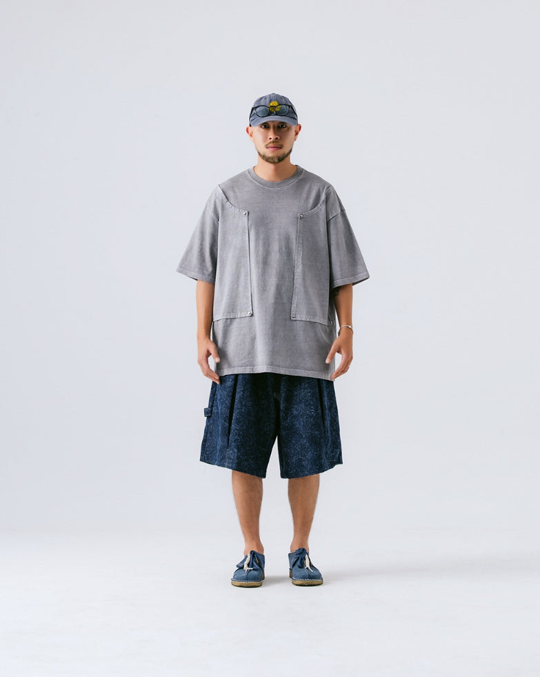 【ANGLAN】Scratch Belt Denim Half Pants ANGLAN (アングラン) - スクラッチベルトデニムハーフパンツ
