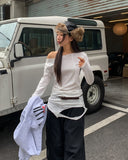 Ut cut layered two-way long sleeve