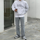 Grayish Blue Wide Denim Pants