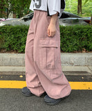 [unisex] Tarki pintuck pigment wide cargo pants