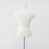 Belle Round Rib Crop Tee