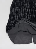 Velour layered pleated skirt
