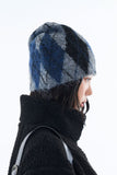 Argyle feather short beanie