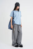Border stripe summer pants