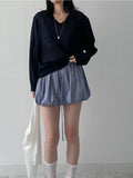 [Pants Lining!] Check Pumpkin Banding Mini Skirt