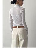 Half Moon Ribbed Half-Pola T-Shirt