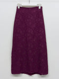 Jacquard flower long skirt