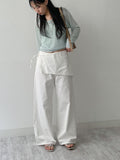 Lace Wrap Balloon Fit Wide Pants