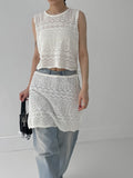 Punching Lace Knit Skirt