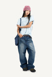 Brushed Slub Wide Denim Pants