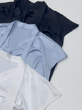 [Short Sleeve Ver.] Scott Drape Tie Blouse