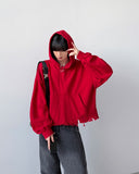 Sike Damage Crop Hoodie