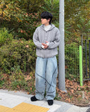 Unbalanced Balloon Denim Pants