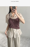 Chief Strap Pintuck See-through Short Sleeve Shirt