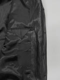 [Unisex] Crop Leather Single Over Fit Jacket