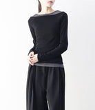 Charlotte Color Matching Off-Layered T-shirt