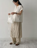 Wrinkle Wrap Layered Wide Pants