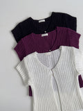 Bintz Two-Button Short Sleeve Knit Vest