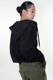Stone eyelet overfit hoodie zip-up