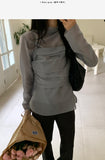 Dent High Neck Tencel See-Through Blouse