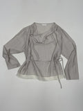 Drape Color Matching Loose Fit Blouse