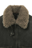 VINTAGE WASHED FUR LEATHER JACKET