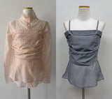 Dent Shirring Tencel See-Through Bustier