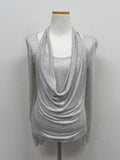 Shirred halterneck layered T-shirt