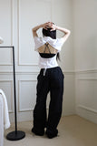 rivet zipper pants