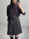Saphir High Neck Tie Blouse