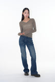 Bagel wool sheer long sleeve