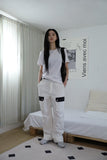 Uni Color Matching Cargo Pants