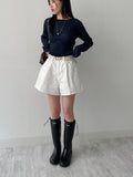 Wave pleated see-through T-shirt