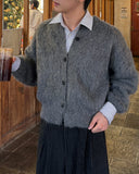 Cropped Bronzed Angora Cardigan