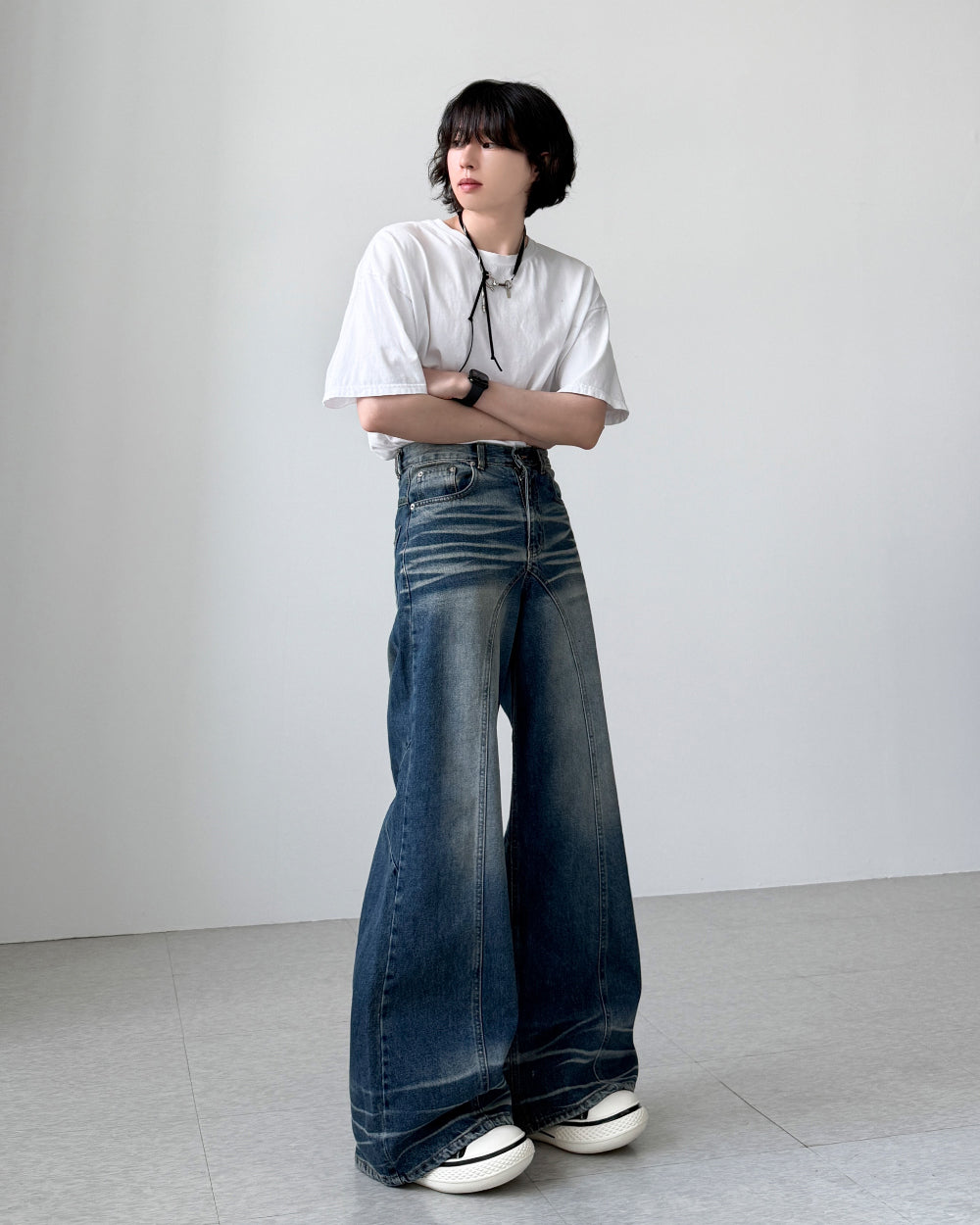 YOURNUS (ユアノス) - ライティンスナップブーツカットデニム