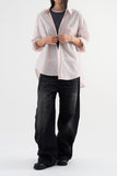 Sheer rounded boxy fit shirt