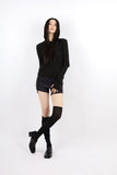 Finger slim hooded top