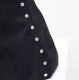 Firming Stud Suede Shoulder Bag